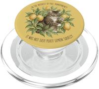 Funny Cat Lemon Pun Tabby Citrus Humour PopSockets PopGrip pour MagSafe