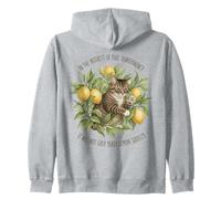Funny Cat Lemon Pun Tabby Citrus Humour Sweat à Capuche