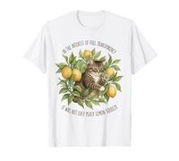 Funny Cat Lemon Pun Tabby Citrus Humour T-Shirt