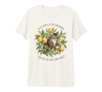 Funny Cat Lemon Pun Tabby Citrus Humour T-Shirt Haut de Gamme