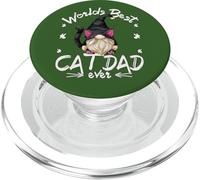 Funny Cat Lover GNOME for Men with Kitty Worlds Best Cat Dad PopSockets PopGrip pour MagSafe