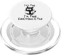 Funny Cat Lover It's Fine I'm Fine Everything is Fine PopSockets PopGrip pour MagSafe