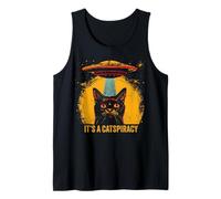 Funny Cat Lover UFO Catspiracy Meme IT is A CATSPIRACY Débardeur