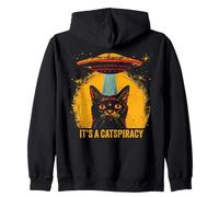 Funny Cat Lover UFO Catspiracy Meme IT is A CATSPIRACY Sweat à Capuche