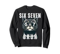 Funny Cat Lunettes de Soleil 67 Six Seven Meme Slang Gen Alpha Retro Sweatshirt