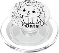 Funny Cat Math Teacher Geometry Physics Science Design PopSockets PopGrip pour MagSafe