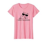Funny Cat Meme I Need Ibuprofen - Chats Buvant des Cocktails T-Shirt, Femme, Rose, XL
