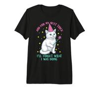 Funny Cat Meme Next Trick J'oublierai ce Que Je Fais T-Shirt Haut de Gamme