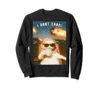 Funny Cat Meme. Too Blessed to be Stressed. I Don't Care! Sweatshirt