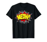 Funny Cat Meow! Verbe Action Word Comic Book Style Pop Art T-Shirt
