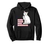 Funny Cat Mind Your Own Business Chaton aux Yeux Bicolores Sweat à Capuche