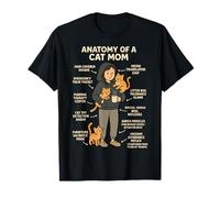 Funny Cat Mom Anatomy of a Cat Mom T-Shirt