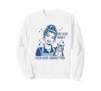 Funny Cat Mom Cat Lovers Mes Chats et Moi parlons de toi Sweatshirt