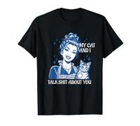 Funny Cat Mom Cat Lovers Mes Chats et Moi parlons de toi T-Shirt Graphique avec Valeur