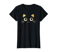 Funny Cat mom Face Gold Eyes Kitten Tee Gift Women Girls T-Shirt