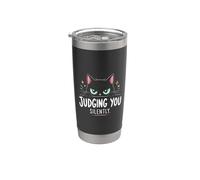 Funny Cat Mom Judging You Silently Sarcastic Kitten Lover Gobelet isotherme en acier inoxydable double paroi