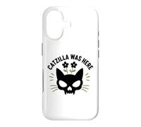 Funny Cat Monster Horror Lover Humor Catzilla Was Here Coque pour iPhone 17