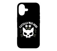 Funny Cat Monster Horror Lover Humor Catzilla Was Here Coque pour iPhone 17