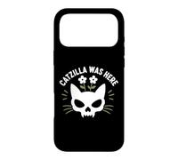 Funny Cat Monster Horror Lover Humor Catzilla Was Here Coque pour iPhone 17 Pro Max