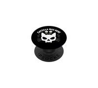 Funny Cat Monster Horror Lover Humor Catzilla Was Here PopSockets PopGrip Adhésif