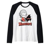 Funny Cat Mozart Meowzart Musique pour Piano Manche Raglan