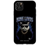 Funny Cat Nine Lives, Amoureux des Chatons Graphiques surchargés Coque pour iPhone 11 Pro Max