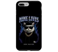 Funny Cat Nine Lives, Amoureux des Chatons Graphiques surchargés Coque pour iPhone 7 Plus/8 Plus