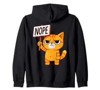 Funny Cat Nope Cat Orange Amoureux des Chats Grumpy Sarcastique Blague Sweat à Capuche