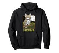 Funny Cat Owl Meme Meowl Internet Brainrot Cursed Vintage Sweat à Capuche
