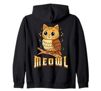 Funny Cat Owl Meme Meowl Internet Brainrot Cursed Vintage Sweat à Capuche