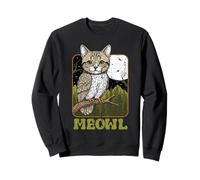 Funny Cat Owl Meme Meowl Internet Brainrot Cursed Vintage Sweatshirt