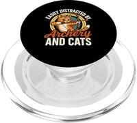 Funny Cat Parent Gift Easily Distracted by Archery and Cats PopSockets PopGrip pour MagSafe