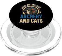 Funny Cat Parent Gift Easily Distracted by Archery and Cats PopSockets PopGrip pour MagSafe