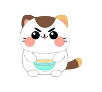 Funny Cat - Peluche Chat avec soupe 25 cm