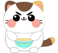 Funny Cat - Peluche Chat avec soupe 25 cm