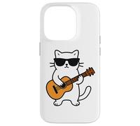 Funny Cat Playing Guitar Guitarist Men Women Kids Coque pour iPhone 14 Pro