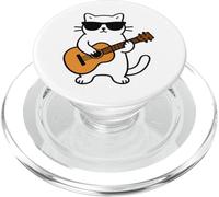 Funny Cat Playing Guitar Guitarist Men Women Kids PopSockets PopGrip pour MagSafe