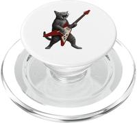 Funny Cat Playing Guitar Rock Men Women Kids PopSockets PopGrip pour MagSafe