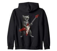 Funny Cat Playing Guitar Rock Men Women Kids Sweat à Capuche