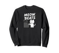 Funny Cat Playing Piano Meow Beats Music Lover Sweatshirt