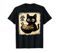 Funny Cat Ramen Graphic Japanese Kawaii Manga Anime T-Shirt
