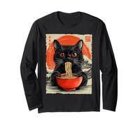 Funny Cat Ramen Great Wave Off Kanagawa Illustration Anime Cat Manche Longue