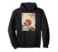 Funny Cat Ramen Great Wave Off Kanagawa Illustration Anime Cat Sweat à Capuche