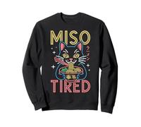 Funny Cat Ramen Rétro Miso Tired Chat Anime Kawaii Sweatshirt