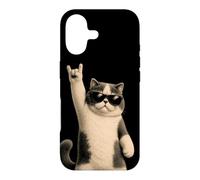 Funny Cat Rock Hand on Sign Musique Concert Garçon Fille Coque pour iPhone 17