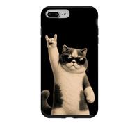 Funny Cat Rock Hand on Sign Musique Concert Garçon Fille Coque pour iPhone 7 Plus/8 Plus