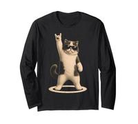 Funny Cat Rock Hand on Sign Musique Concert Garçon Fille Manche Longue