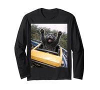 Funny Cat Roller Coaster Silly Meme Graphic Russian Blue Cat Manche Longue