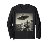 Funny Cat Selfie UFO Alien Invasion Extraterrestre Visite Manche Longue