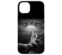 Funny Cat Selfie with Alien UFO Encounter Fun for Boys Girls Coque pour iPhone 14 Plus